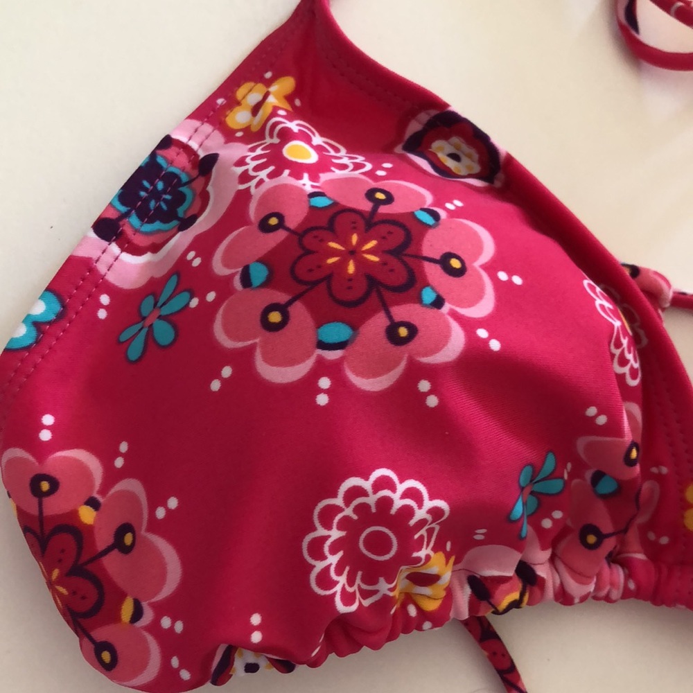 SALE ๐ท New Juniors Dark Pink Flower Bikini Top - Picture 6 of 13